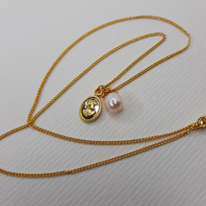 Portrait Medallion Necklace (Gold, Silver)