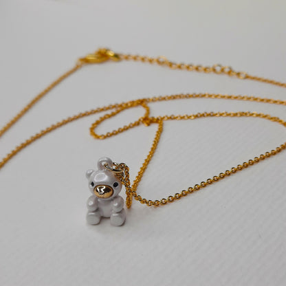 Gold Gleam Gummy Bear Necklace (White, Black, Orange, Pink, Purple, Blue)
