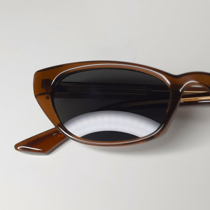 Cat Eye Sunglasses (Brown, Black)