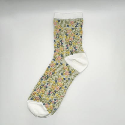 Mori Garden Socks (Grey, White, Pink)