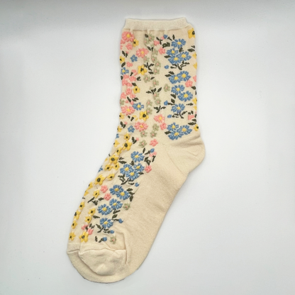Garden Bloom Socks (Cream, Navy, Black)