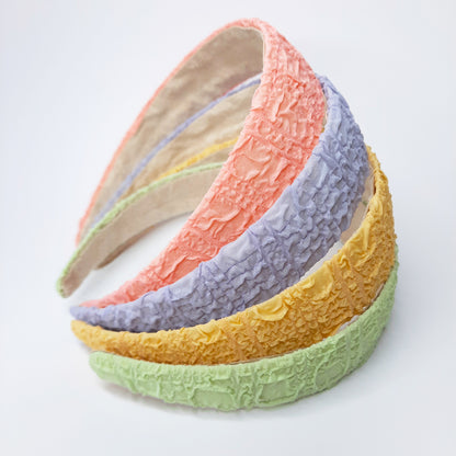 Pastel Crinkle Hairband (Sage, Lemon, Lavender, Pink)