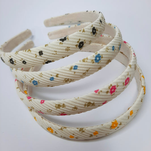 Spring Print Hairband (Yellow, Black, Blue, Pink)