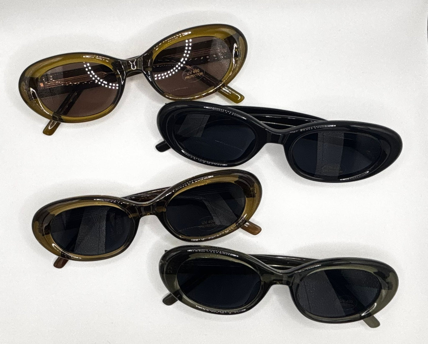 Butterfly Oval Sunglasses (Translucent Frame)