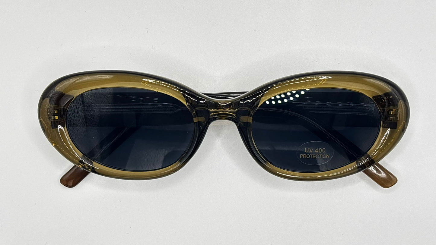 Butterfly Oval Sunglasses (Translucent Frame)