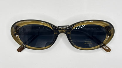 Butterfly Oval Sunglasses (Translucent Frame)