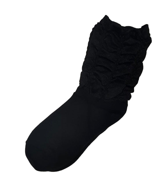 Fluffy Lace Socks (Beige & Black)