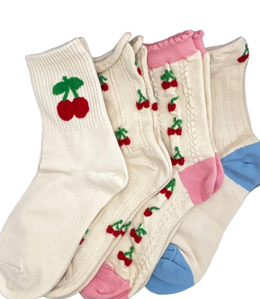 Cherry Socks (4 Cute Design)