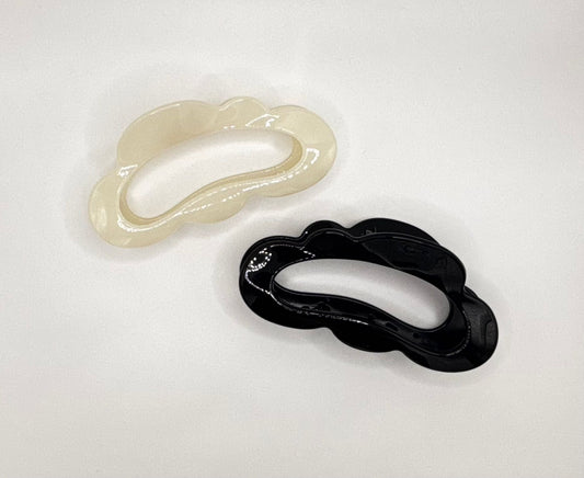 Cloud Hair Claw (White & Black)