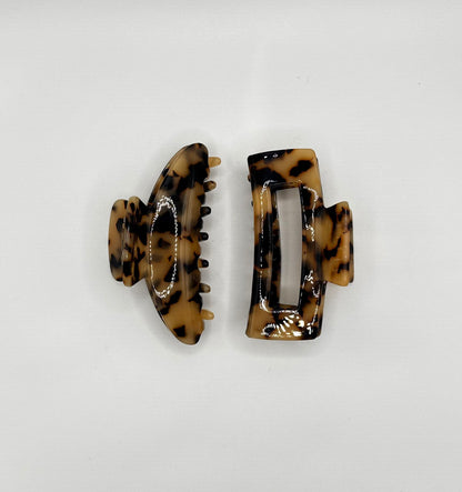 Amber Shell Hair Claw (Leopard Design)