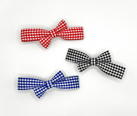 Plaid Bow Tie Hair Clip (3 Colors)