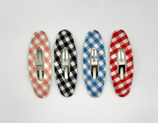 Plaid Oval Hair Clip (4 Colors)