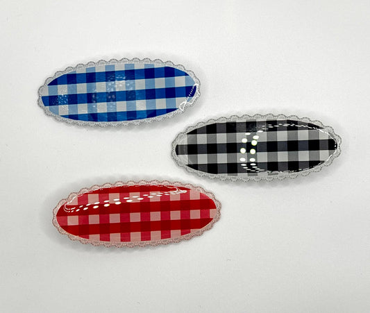 Plaid Cookie Hair Clip (3 Colors)