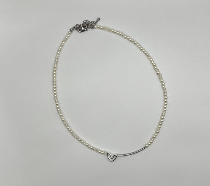 Heartlock Pearl Necklace (Gold & Silver)