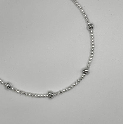 Pearl Heart Charm Necklace (Gold & Silver)