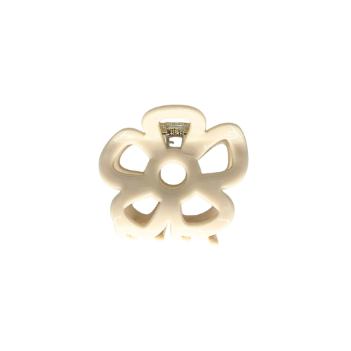 Mini flower hair claw clip in beige and black, small Korean style cute  hair accessory for everyday styling.