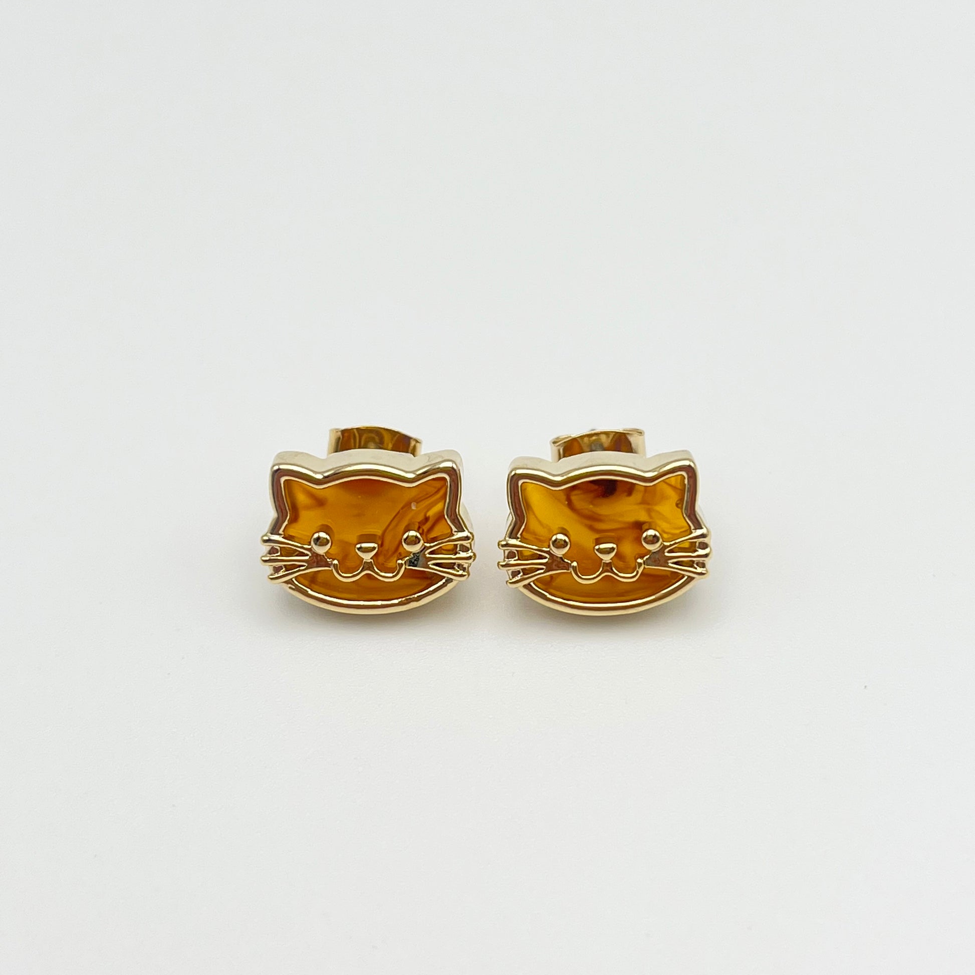 Latte Cat Stud Earrings ( Brown) | Small Stud Earrings | AIGOO UK