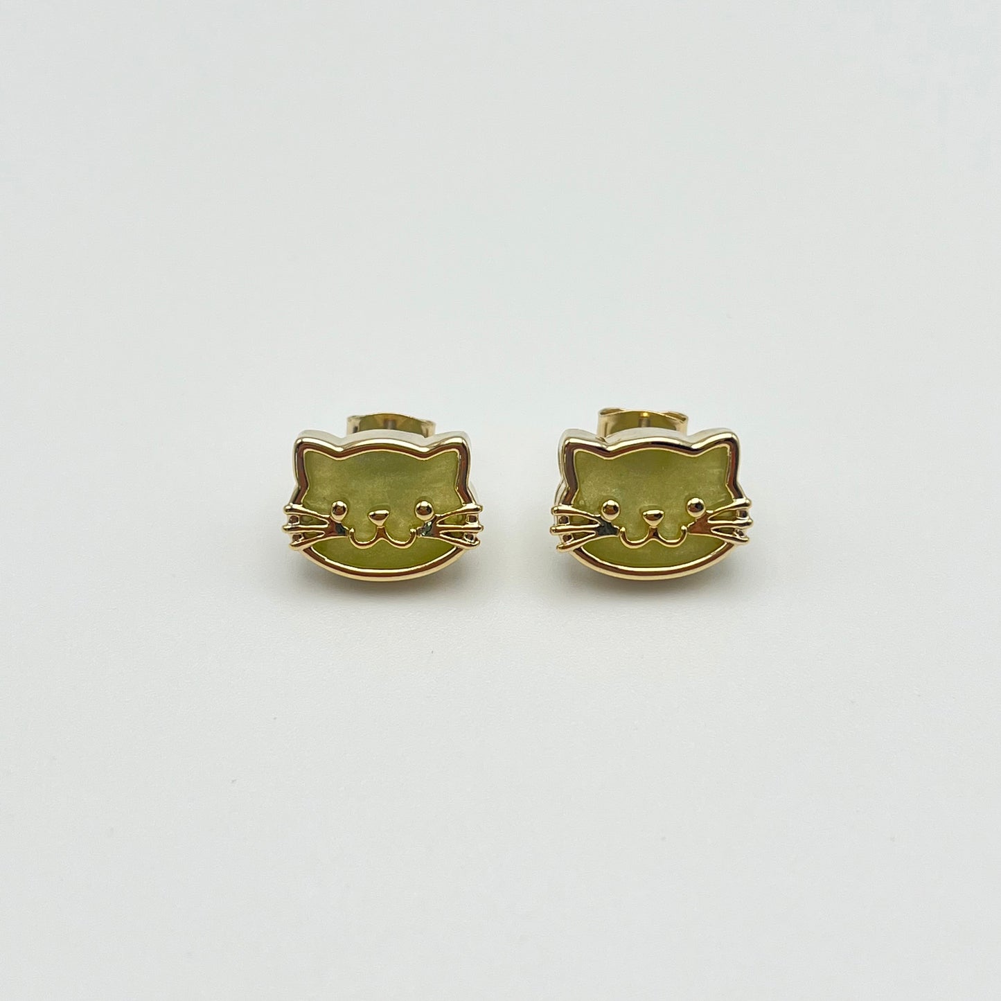 Latte Cat Stud Earrings (Green) | Small Stud Earrings | AIGOO UK