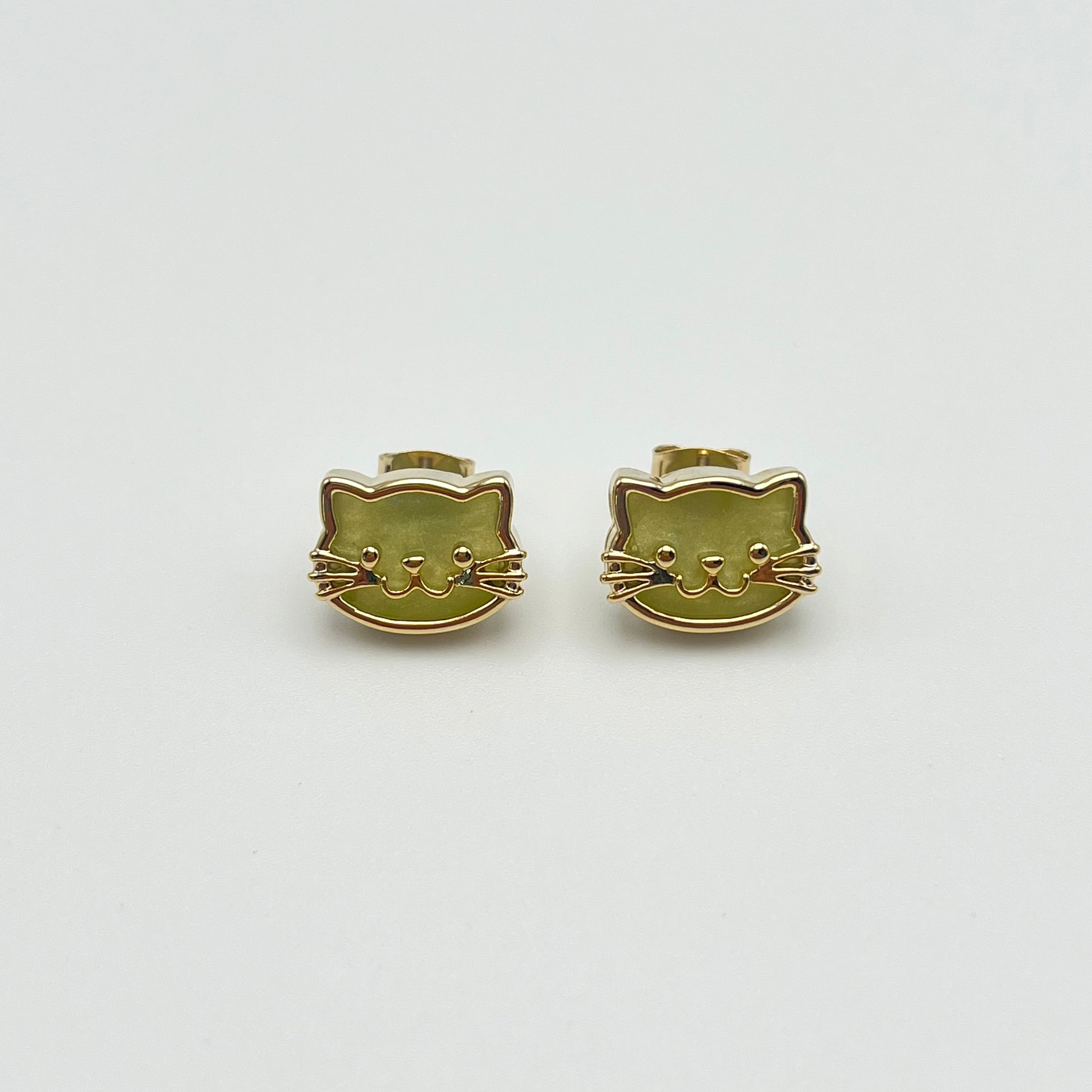 Latte Cat Stud Earrings (Green) | Small Stud Earrings | AIGOO UK
