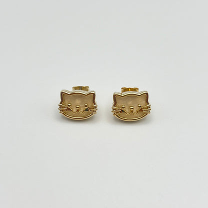 Latte Cat Stud Earrings (Cream) | Small Stud Earrings | AIGOO UK