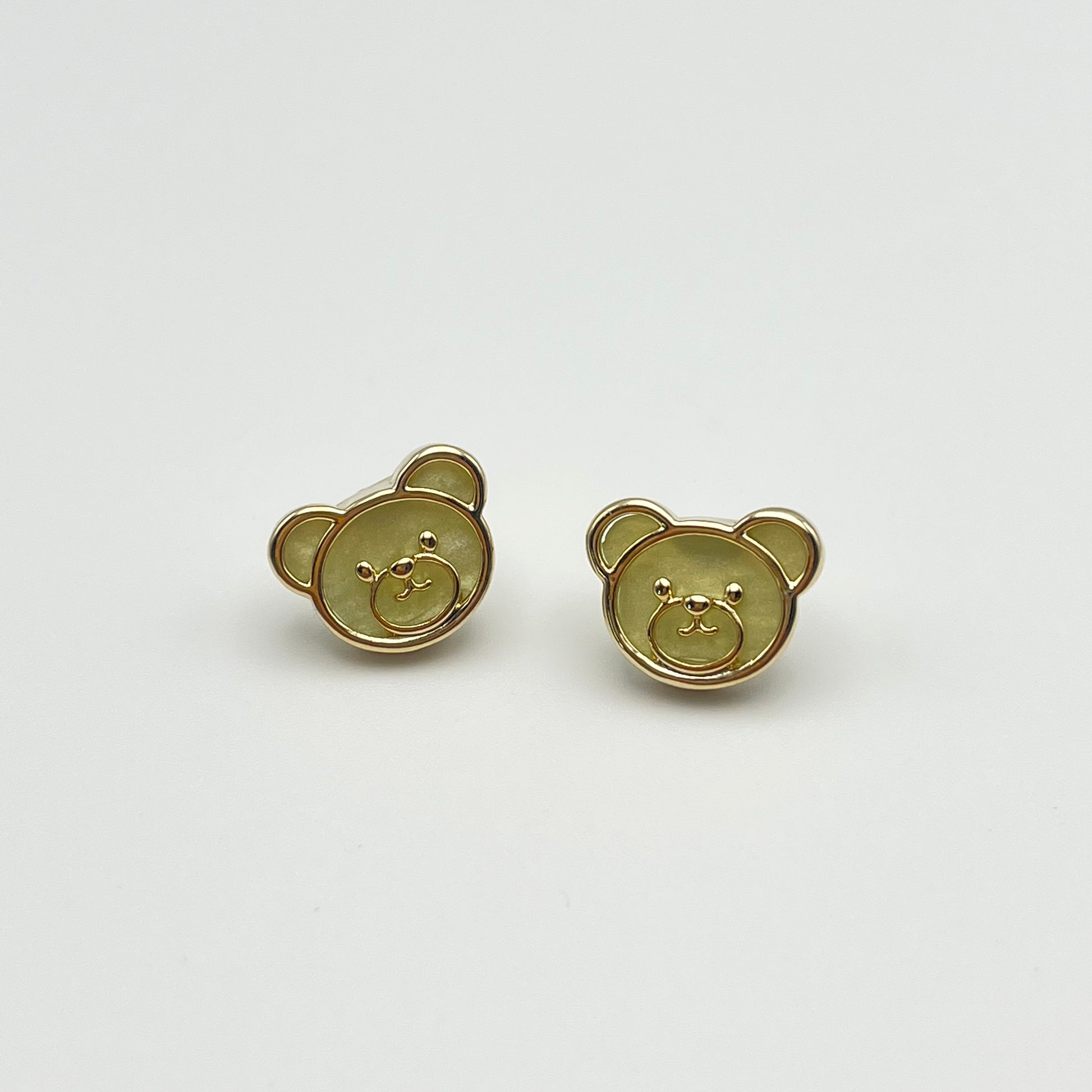 Latte Bear Stud Earrings ( Green) | Small Stud Earrings | AIGOO UK
