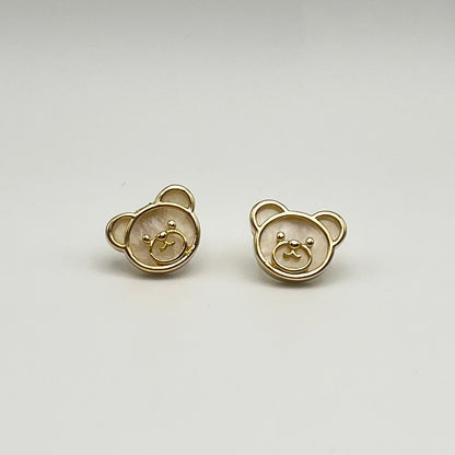 Latte Bear Stud Earrings (Cream) | Small Stud Earrings | AIGOO UK