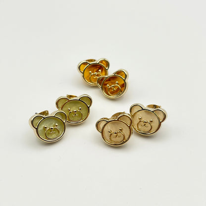 Latte Bear Stud Earrings (Cream, Brown, Green) | Small Stud Earrings | AIGOO UK