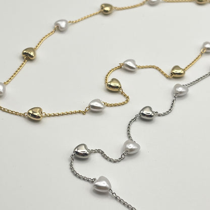 Heart Droplet Necklace (Gold, SIlver)