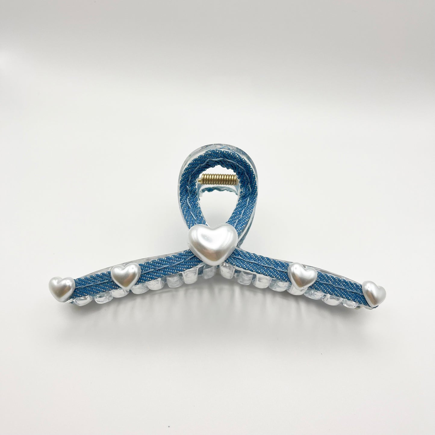 Denim Darling Loop Claw Clip (Light Blue, Dark Blue)