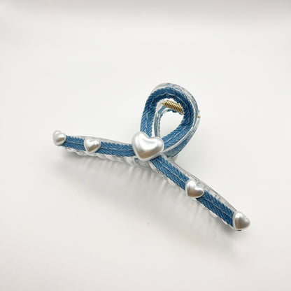 Denim Darling Loop Claw Clip (Light Blue, Dark Blue)