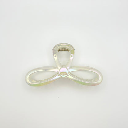 Pearly Bow Loop Claw Clip (Pearl, Iridescent)