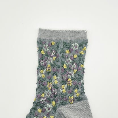 Mori Garden Socks (Grey, White, Pink)
