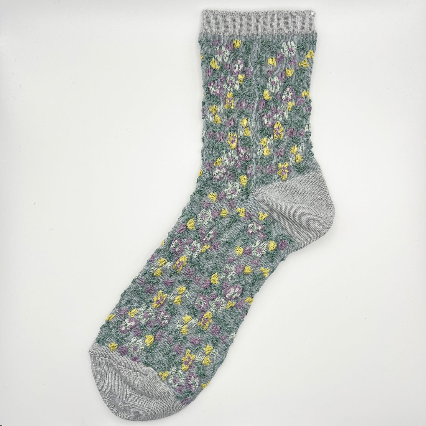 Mori Garden Socks (Grey, White, Pink)