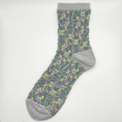Mori Garden Socks (Grey, White, Pink)