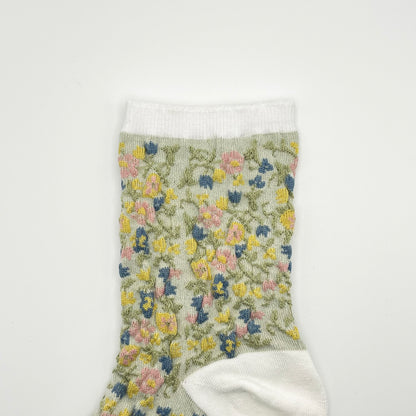 Mori Garden Socks (Grey, White, Pink)