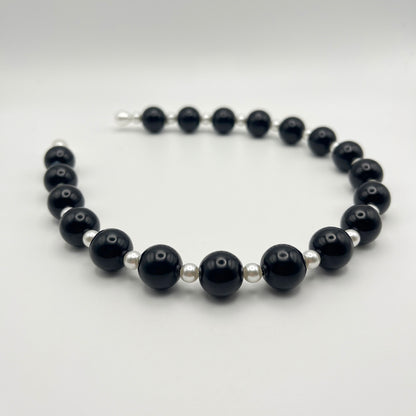 Beaded Belle Hairband (White, Black)