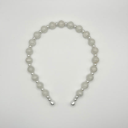 Beaded Belle Hairband (White, Black)