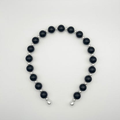 Beaded Belle Hairband (White, Black)
