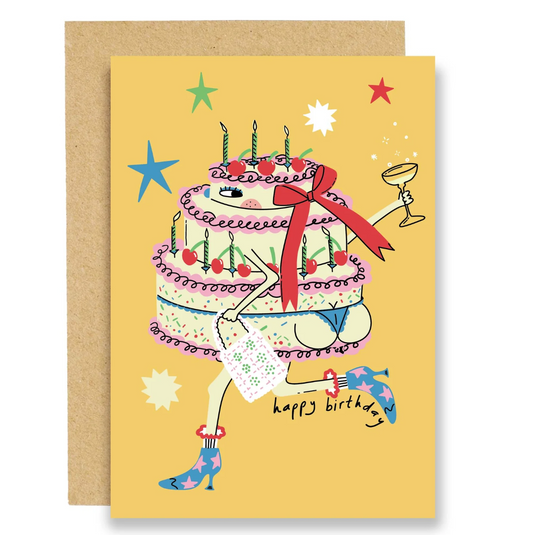 Just A Cake In Boots - Birthday Card