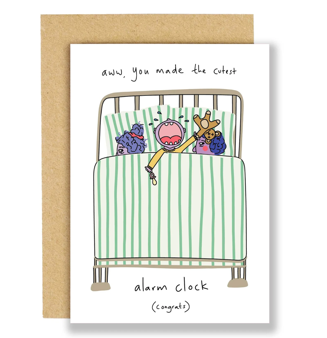 Cutest Alarm Clock - New Baby Card