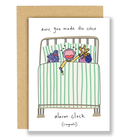 Cutest Alarm Clock - New Baby Card