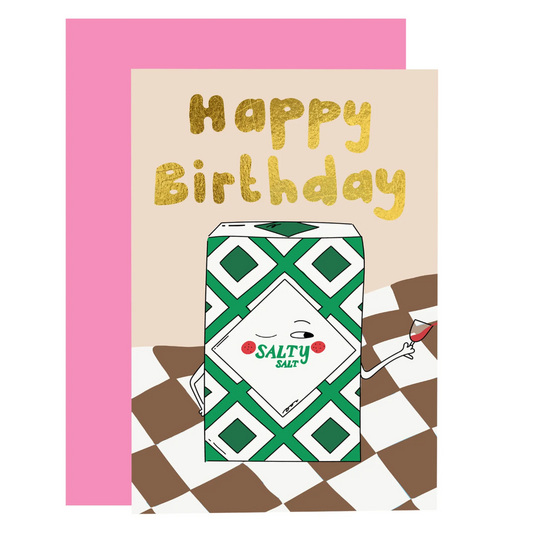 Salty Salt Birthday Card- Gold Foil