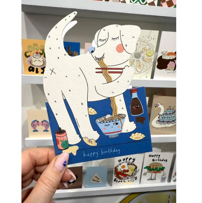 Hey Dog Gyoza And Noodles Birthday Card