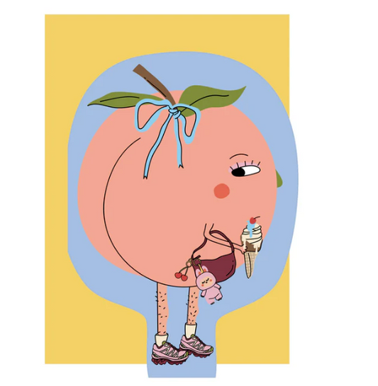 Hey Peach - Greeting Card