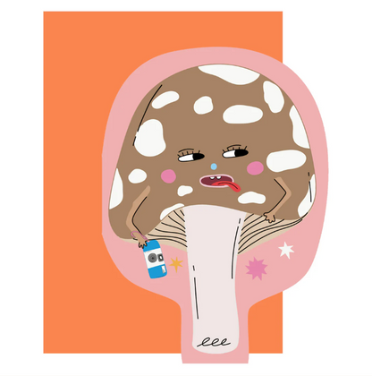 Hey Mushroom - Greeting Card