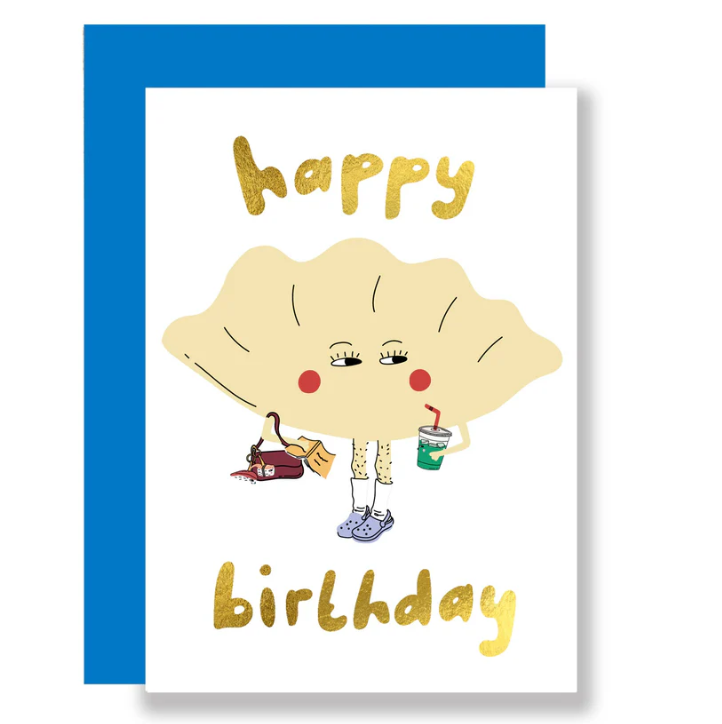 Birthday Gyoza Gold Foil Greeting Card