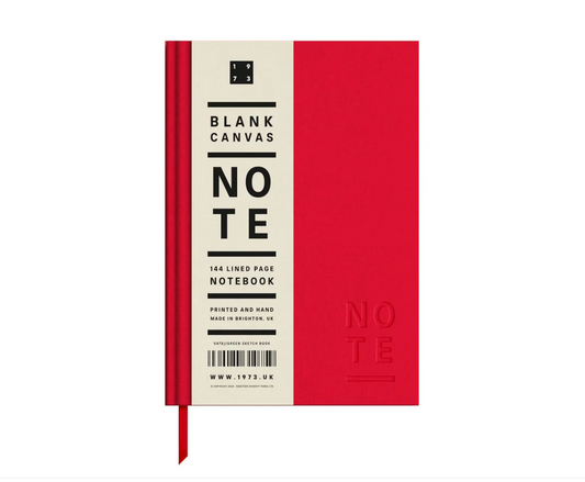 1973 Blank Canvas Notebook - A5 | Red | Lined