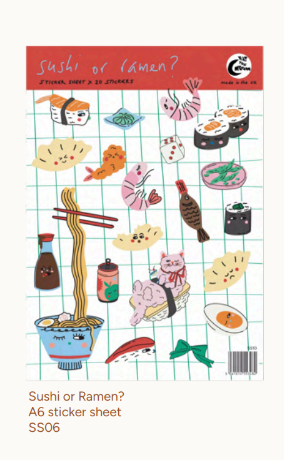 Sushi or Ramen ? Eat The Moon Mini Stickers