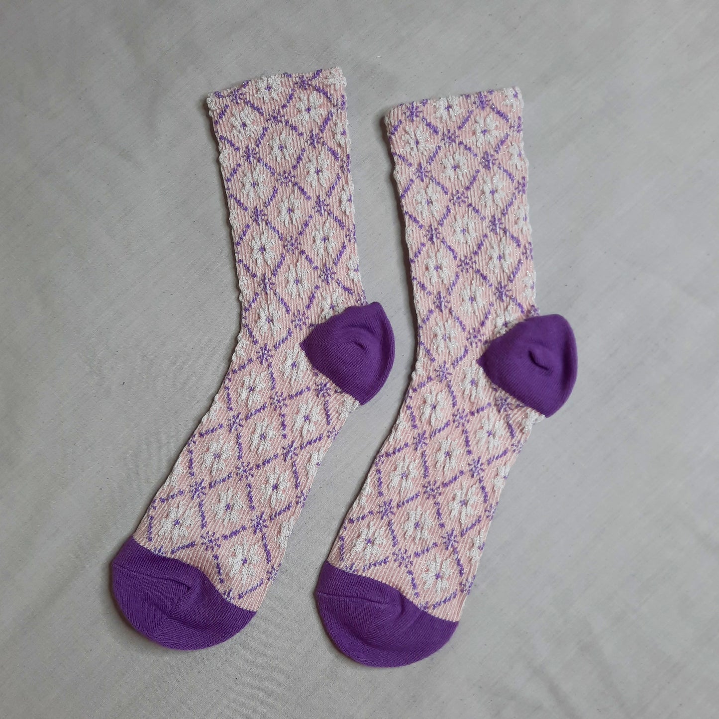 Vintage Snow Socks (Blue/Brown, Purple, Beige/Blue)