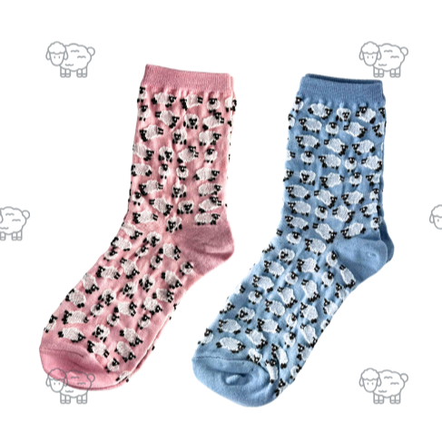 Little Sheep Socks (Pink & Baby Blue)